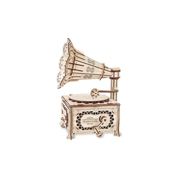 Mechanical 3D wooden-puzzle - Gramophone