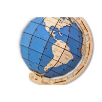 3D Holz Modellbausatz -  Globus (Blau)