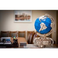 Mechanical 3D wooden-puzzle - The Globe (blue)