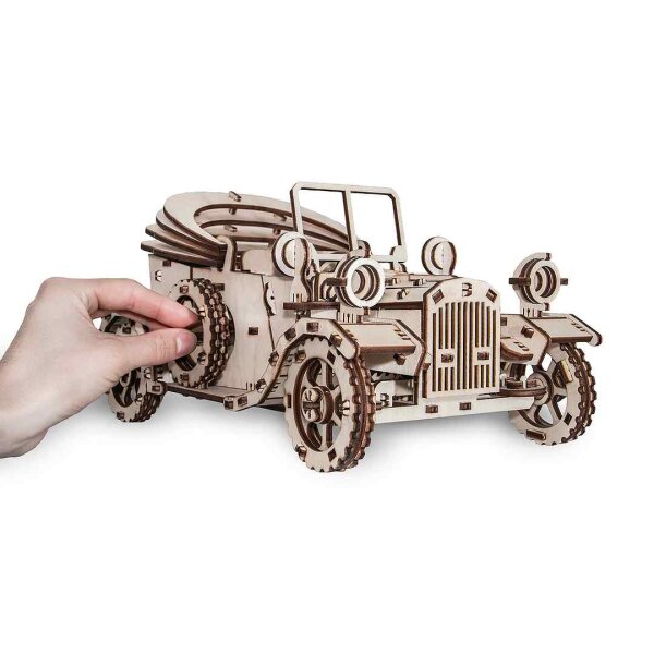Mechanical 3D wooden-puzzle - Retrocar