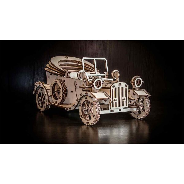 Mechanical 3D wooden-puzzle - Retrocar