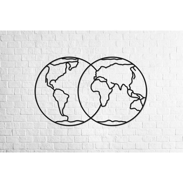 Wood Art Wall  Puzzle - Hemispheres of Earth