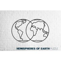 Wood Art Wall  Puzzle - Hemispheres of Earth