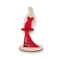 Wooden napkin holder - Lady (red)