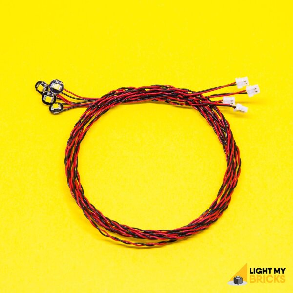 Bit-Licht blinkend Rot mit 30 cm Kabel (4er Pack)