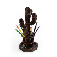 Wooden desktop organiser - Cactus (black)