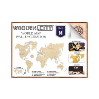 Mappa del mondo M - Puzzle da parette in legno