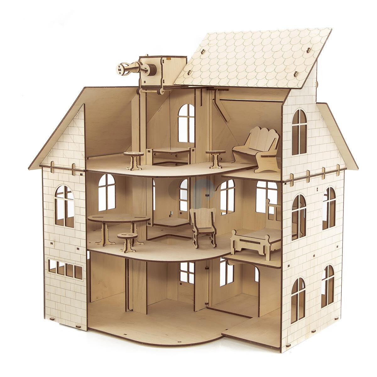 Zerodis 3D Puzzle DIY Casa Bambole Legno Dice Station personalità Montare Photo Frame Puzzle Bambini Giocattolo Modello Educazione Precoce Giocattoli Cognitivi Decorazione per Oltre 3 Anni o Adulti