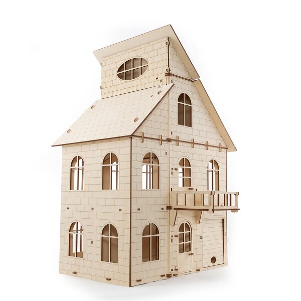 3D Holz Modellbausatz -  Dollhouse (48.6x37.6x54.0 cm)
