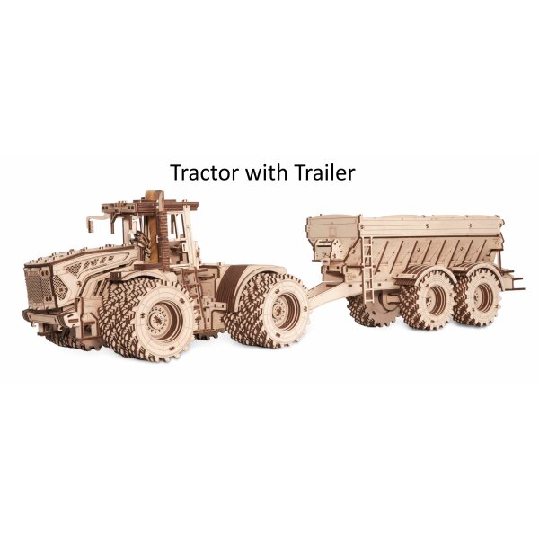 Kit de maquette 3D en bois - Remorque pour tracteur Kirovets K-7M