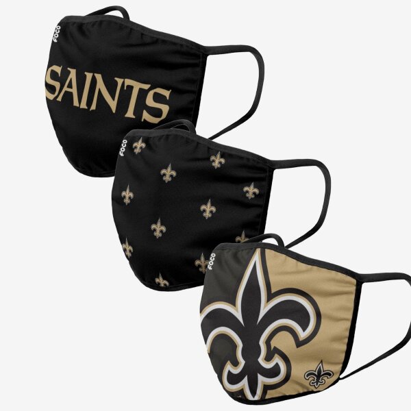 NFL Team New Orleans Saints - Masques faciaux 3 pack