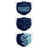 NHL Team Seattle Krakens - Masques faciaux 3 pack