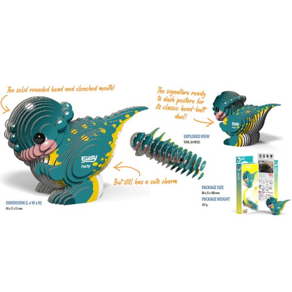 Pachycephalosaurus - 3D Karton Figuren Modellbausatz