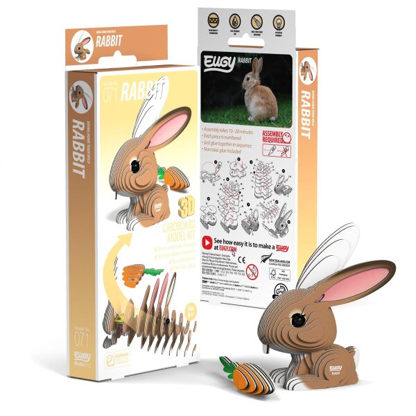 Kaninchen - 3D Karton Figuren Modellbausatz