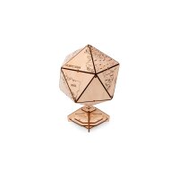 Kit modello in legno 3D - Globo icosaedrico (marrone)