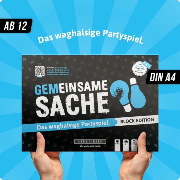 GEMEINSAME SACHE - A4 Block Edition  Das waghalsige Partyspiel