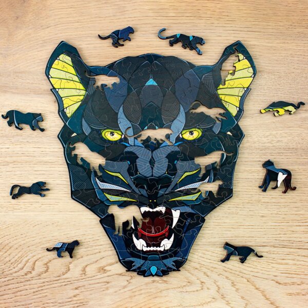 Holz-Puzzle M - Panther (In Holzkiste)