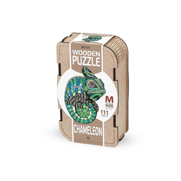Holz-Puzzle M - Kameleon (In Holzkiste)
