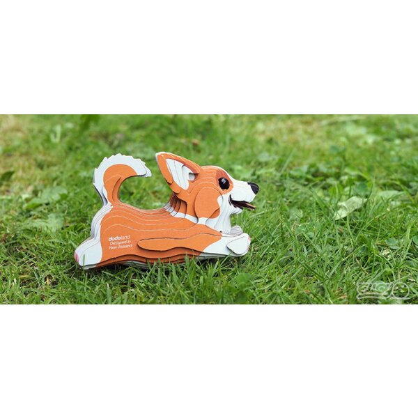 Hund Welsh Corgi - 3D Karton Figuren Modellbausatz
