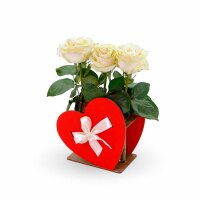 Decoration wooden vase - HEART