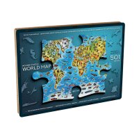 Puzzle en bois -  Carte du Monde (55 x 39,5 cm / 501...