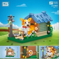 LOZ 1256 - Dog Corgi with Hut (534 pieces)