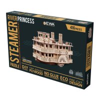 Mechanical 3D wooden-puzzle - Paddle Steamer «River...