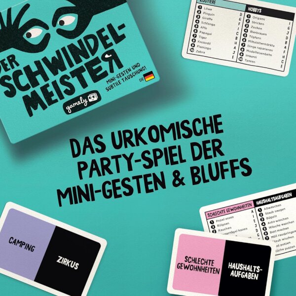 Gamely L’Imposteur – Lustiges Partyspiel Mit Mimik & Täuschung | Französische Version | Im Taschenformat Für Unterwegs