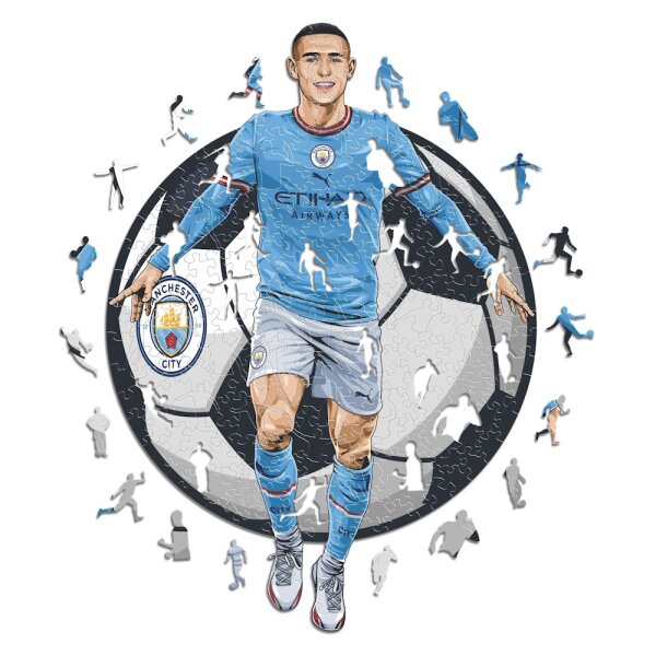 Man City FC - Phil Foden - Holz Puzzle Gr&ouml;sse L (500 Teile)