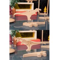 10 figurines de dinosaures en blocs de bois