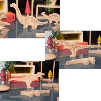 10 figurines de dinosaures en blocs de bois