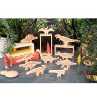10 figurines de dinosaures en blocs de bois