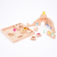 Ensemble de 40 blocs de construction en bois et de gemmes en acrylique