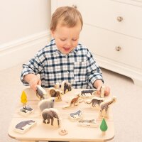 15 figurines danimaux sauvages en blocs de bois