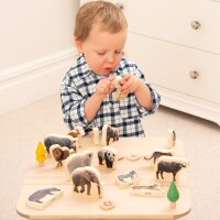 15 figurines danimaux sauvages en blocs de bois