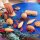 Set of 10 sea creature wooden figures