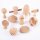 Set of 10 wooden space figures and objects
