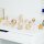 Set of 10 wooden space figures and objects