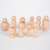 Ensemble de 10 figurines communautaires en bois
