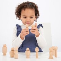 Ensemble de 10 figurines communautaires en bois