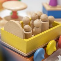 Ensemble de 10 figurines communautaires en bois