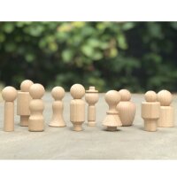 Ensemble de 10 figurines communautaires en bois