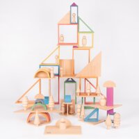 Ensemble de 10 figurines communautaires en bois