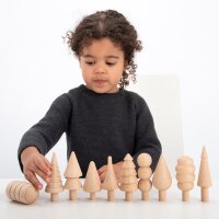 Set di 10 figure di alberi in legno