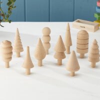 Set di 10 figure di alberi in legno