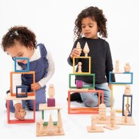 Set di 10 figure di alberi in legno