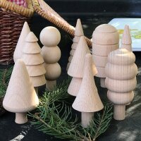Set di 10 figure di alberi in legno