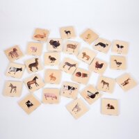 Gioco delle coppie di immagini di animali domestici (Memo) in legno (28 pezzi)