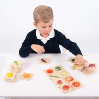 Fruit and vegetable picture pairs game (Memo) in wood (28 pieces)