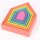 Set di 7 forme di case arcobaleno in legno